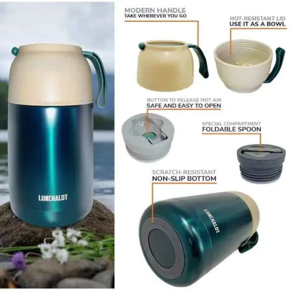 Insulated Food Jar for Hot Food in a Bag - 15 & 21 Oz Soup Lunch Box Container f - Picture 3 of 7